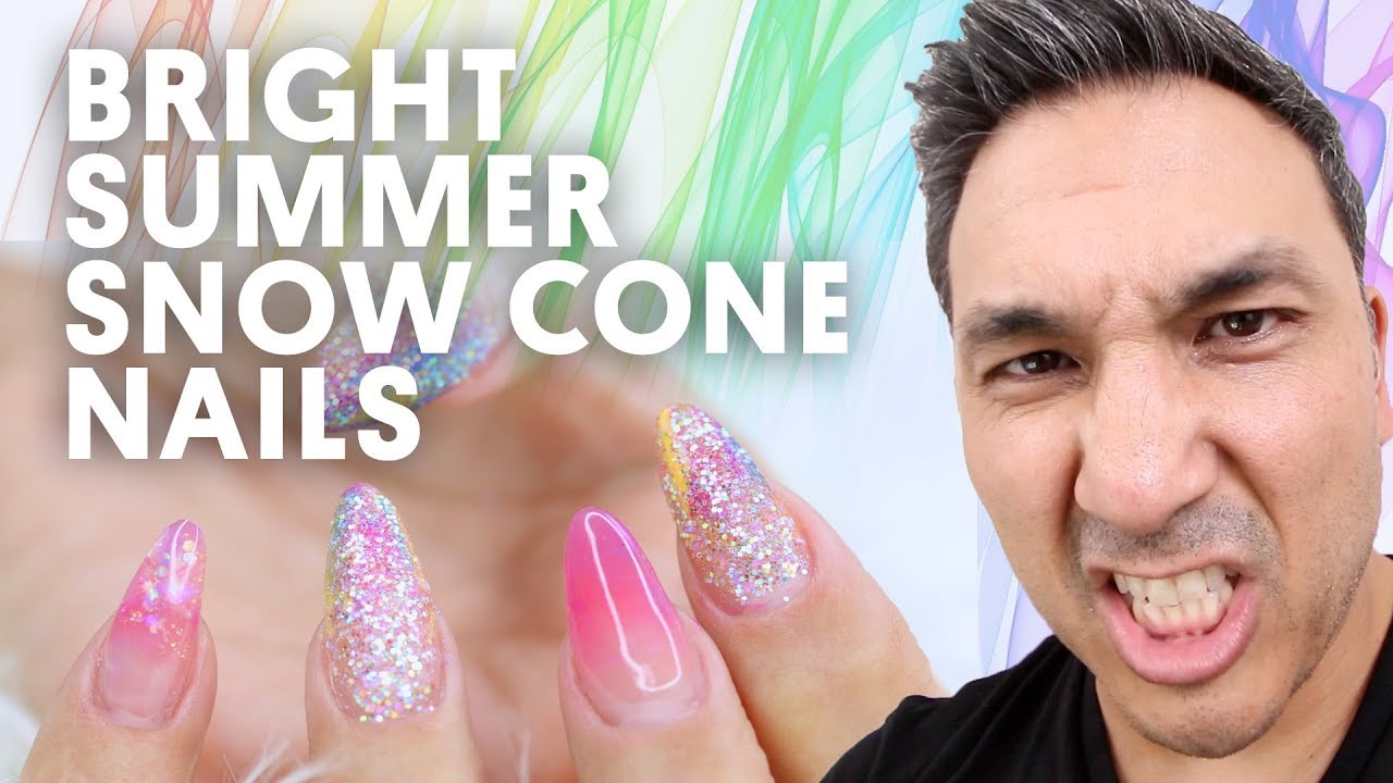 nail design fuorigrotta BRIGHT SUMMER SNOW CONE NAILS (GEL NAILS) - VLOG 145