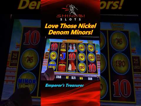 Love Those Minor Jackpots on Nickels! Emperor's Treasures Slot #shinobislots #shorts #shortfeed
