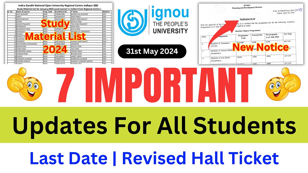 Breaking News 🔥 Ignou June 2024 Exam Paper Pattern Changed | Question Paper \u0026 Passing Marks Update 😱