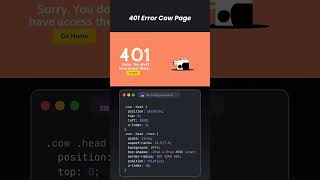 401 Error Cow page 😱😱😱😱 #coding #pythonanddjangofullstackwebdeveloper #birthdaycake #css
