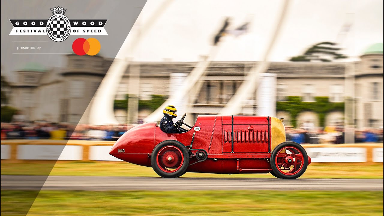 Ride onboard the almighty Fiat S76 as it splutters up Goodwood