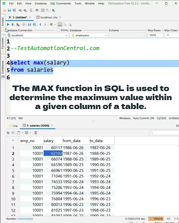 How do you find the maximum value of a column in a table? SQL Interview ...