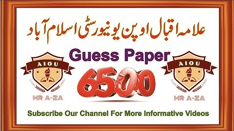 6500 guess paper spring 2022 ||Aiou 6500 guess paper 2022 ||Mr A-za