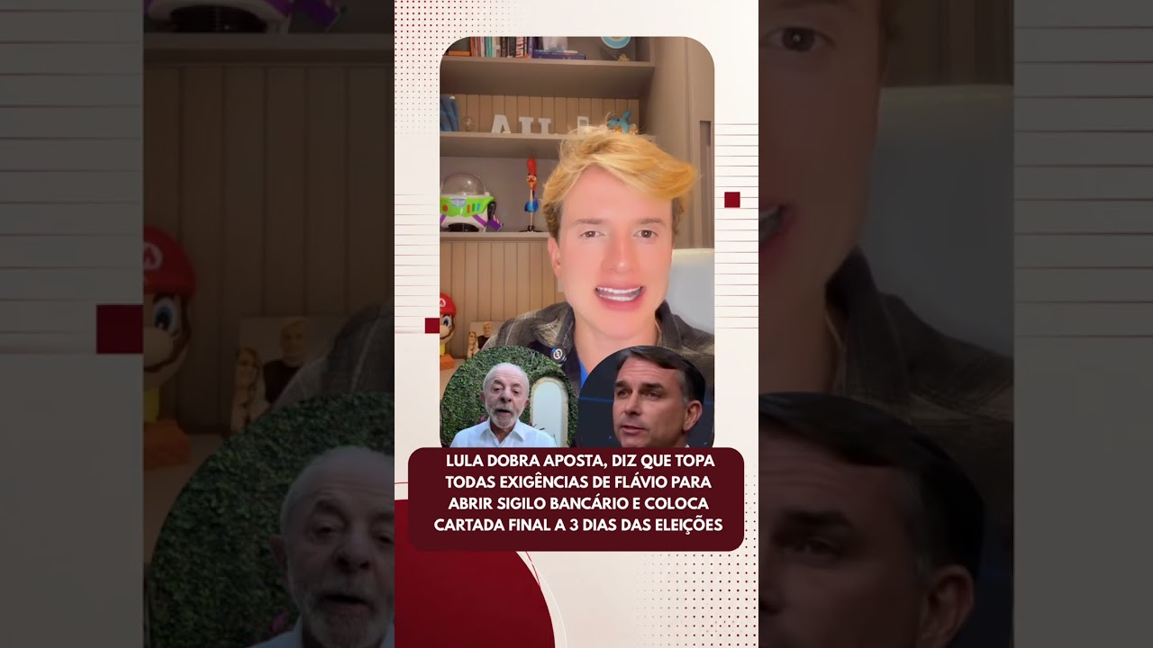 Lula dobra aposta e diz que topa todas exigências de Flávio para abrir sigilo bancário