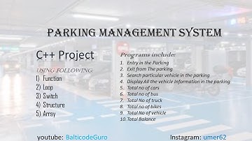 parking management system using c++ without using file handling part 1