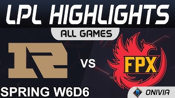 RNG vs FPX Highlights ALL GAMES LPL Spring Season 2021 W6D6 Royal Never Give Up vs FunPlus Phoenix b