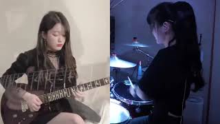 윶니 YUJIN  &  Drummer Subin - Welcome to the Black Parade (My Chemical Romance) Guitar and Drums