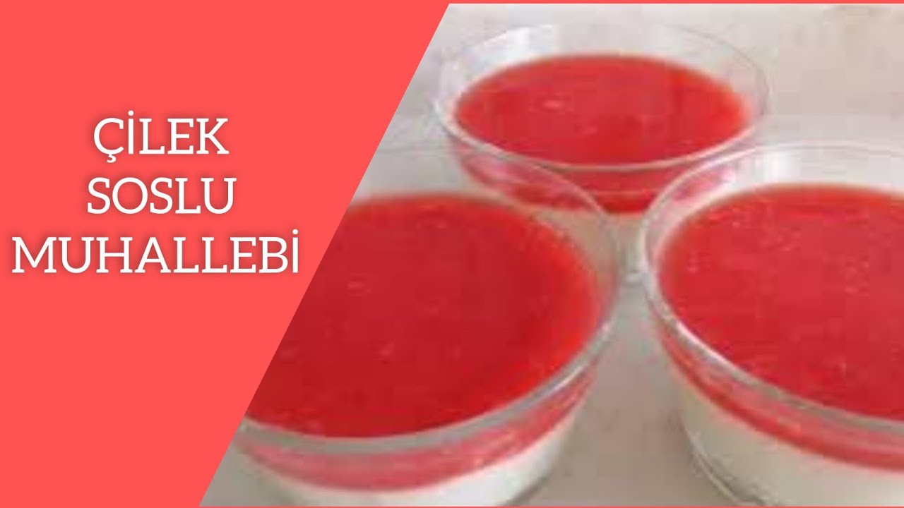 🍓 ÇİLEK SOSLU MUHALLEBİ NASIL YAPILIR?  Pratik ve Hafif Tatlı Tarifi