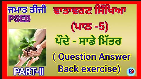 PSEB | Class 3 | EVS | Lesson 5 Paude Sade Mittar (ਪੌਦੇ - ਸਾਡੇ ਮਿੱਤਰ )page 30-32 #youtube