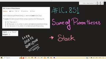 LeetCode | 856. Score of Parentheses | Stack