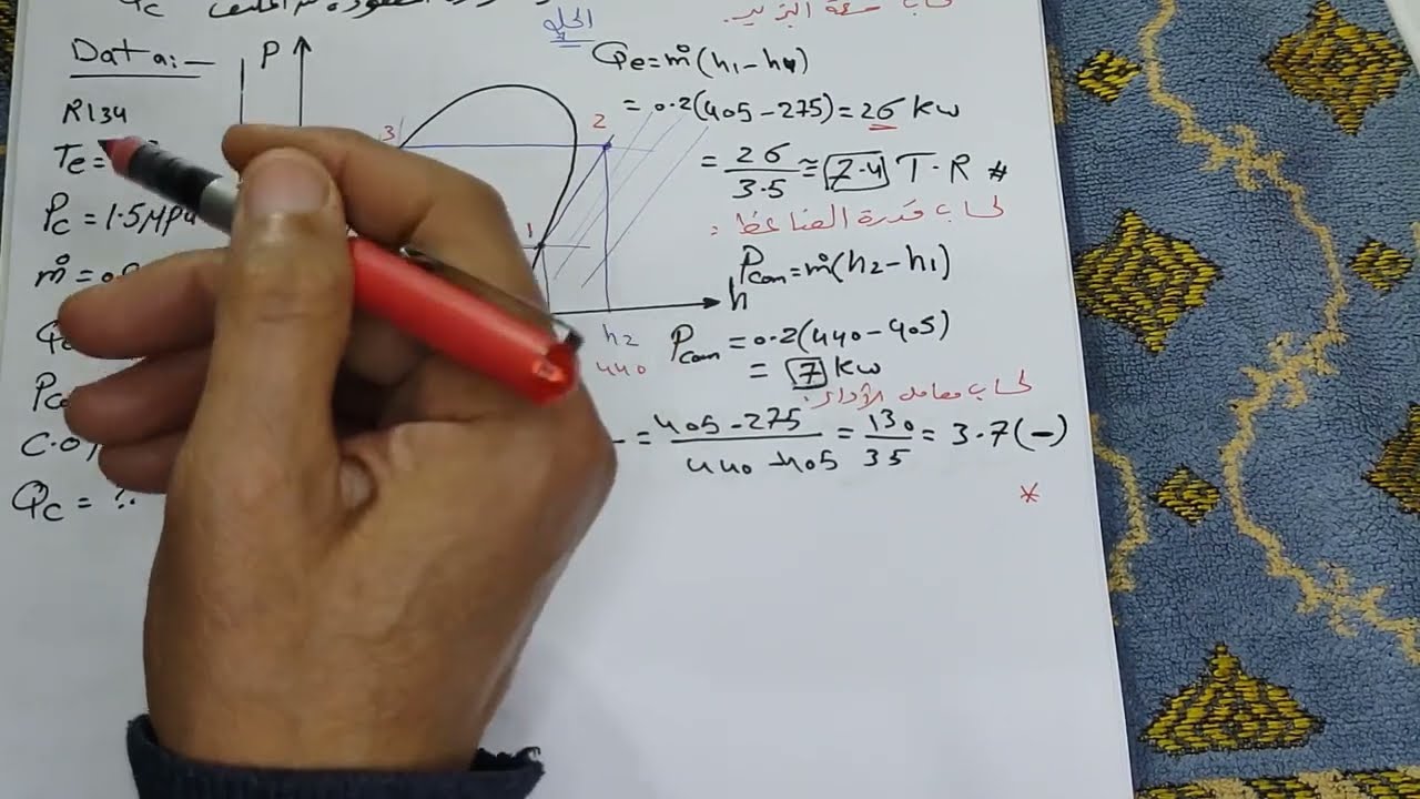 #فهم #خريطة#الضغط  والانثالبى من خلال حل مسائل تطبيقية (ج9)