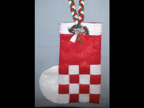 フェルトのクリスマスブーツのつくり方 - YouTube