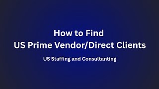 How to Find US IT Prime Vendor, Direct Clients || Recruitment || Bench Sales  #staffingservices #usa screenshot 5