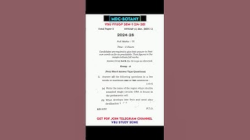 MDC Botany PYQs 2025 | VBU FYUGP Semester 1 (2024–28)