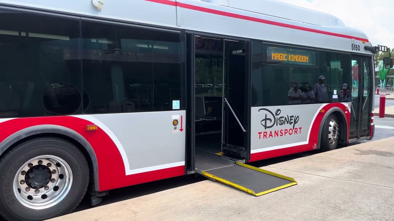 Kayden loves Disney Articulated Bus Ramp at Pop Century  #disneybus #bus #transport #busboyk