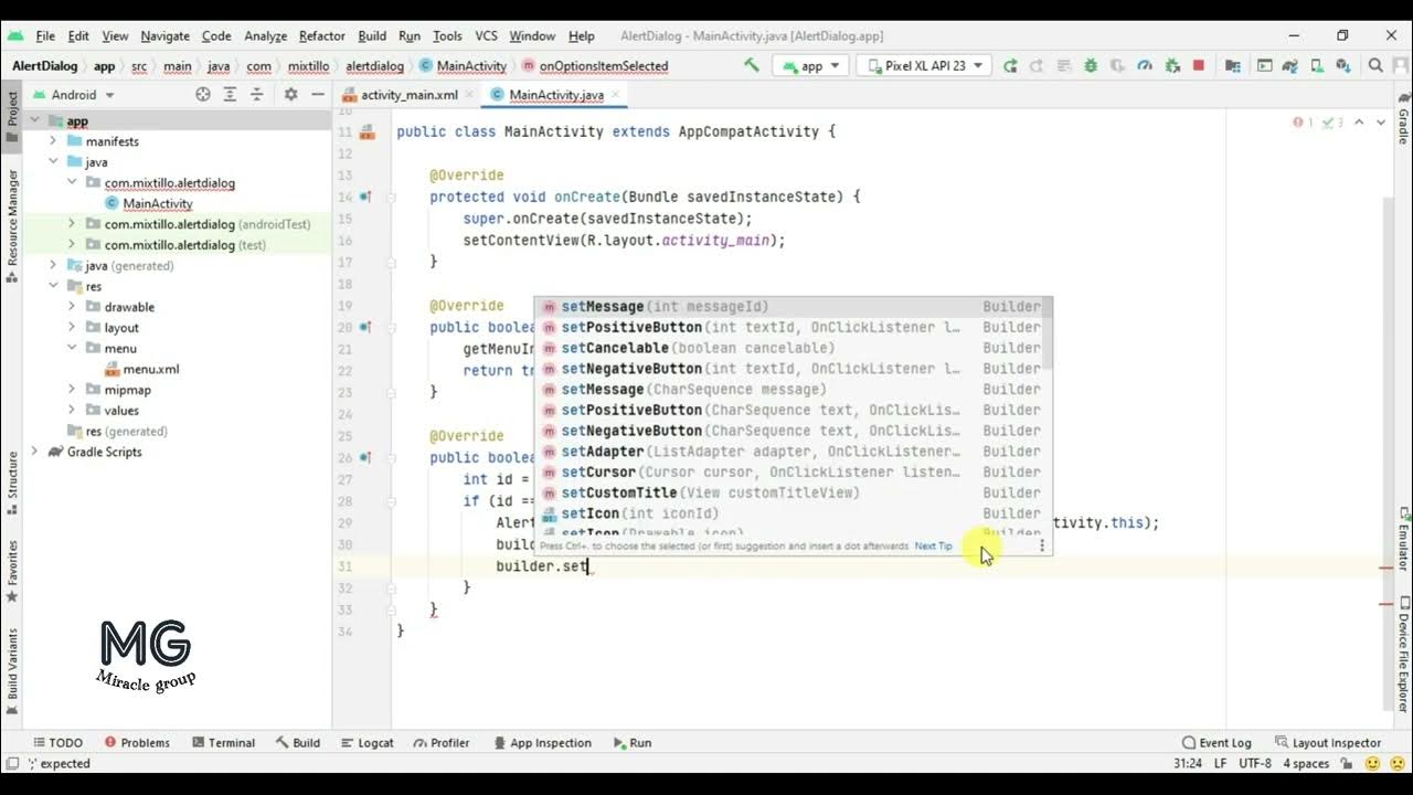 Alert Dialog oynasini yaratish qisqacha Android Studioda, Alert dialog ...