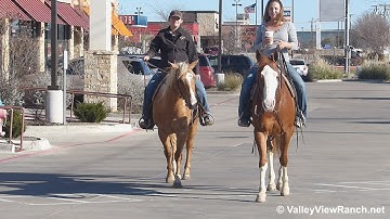 Addies Lil Girl and Suicidal Blonde - riding in town! - ValleyViewRanch.net