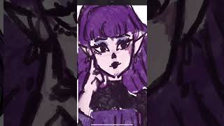 Elissabat Monster High Drawing 😈🖤 #artshorts #monsterhigh