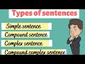 4 Types of sentences: Simple, Compound, Complex, and Compound Complex sentences in English