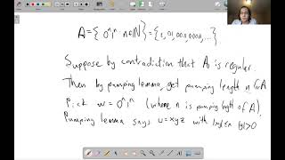 Pumping lemma for regular languages (corresponds to part of Lecture 5)