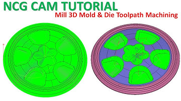 NCG CAM Tutorial 121 | Mill 3D Mold & Die Toolpath Machining