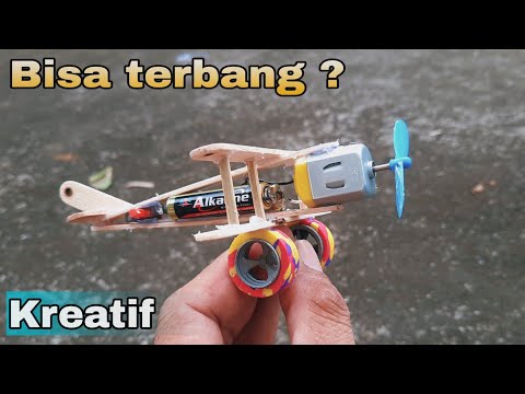 cara membuat pesawat terbang bertenaga batre AA