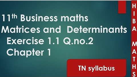 11th Business maths chapter 1 exercise 1.1 question 2 tn syllabus hiba maths