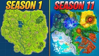 Evolution Of The Entire Fortnite Island.. Season 1-11