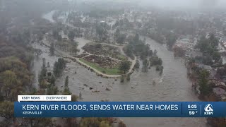 Kern River floods, sends water near homes