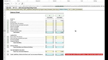 TIF Annual Report - Part 9: The Balance Sheet Tab