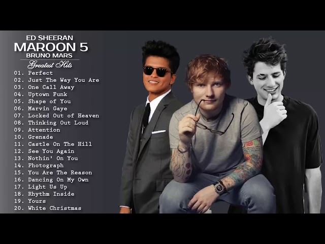 Las Mejores Canciones De Bruno mars, Charlie Puth, Ed Sheeran  💋 Grandes Éxitos Álbum 2021 class=