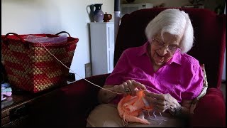 100-year-old knitter shares her talents