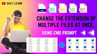 how to change multiple file extension in one click windows 2023 | using command prompt | 🔥