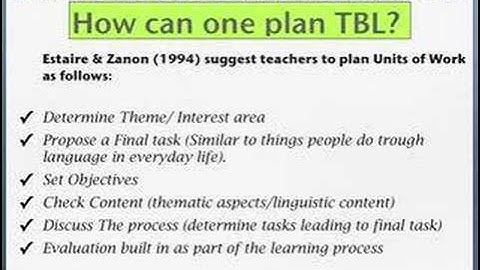 Task Based Learning