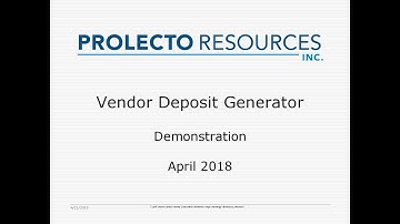 Prolecto NetSuite Vendor Deposit Generator Demonstration