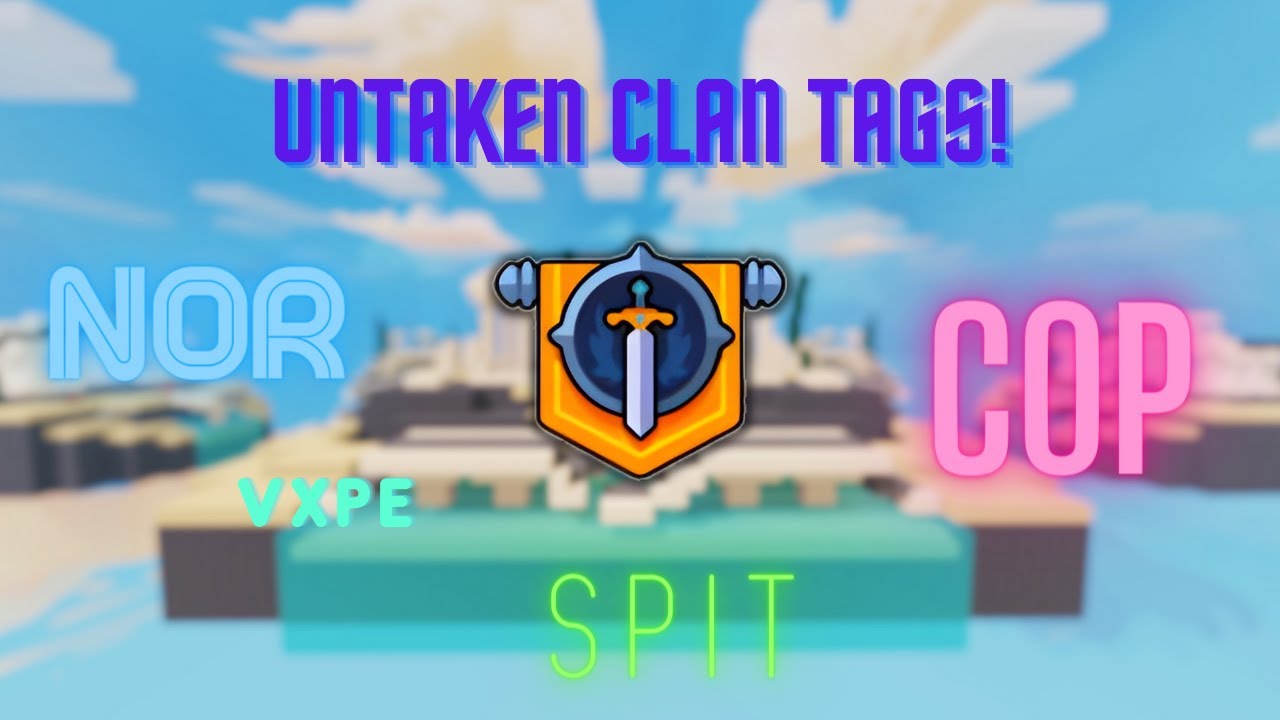 The RAREST clan tags that aren't taken! Pt.1 (Roblox Bedwars) YouTube