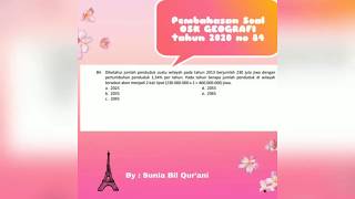 Pembahasan Soal OSK geo th 2020 no 84 Menghitung pd th berapa jumlah penduduk menjadi 2 kali lipat