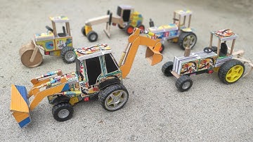 Hoe maak je thuis een JCB van Matchbox | DIY JCB graaflaadmachine | Mini JCB wetenschapsproject