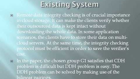 2014 IEEE JAVA/.NET Identity Based Distributed Provable Data Possession in Multi Cloud Storage