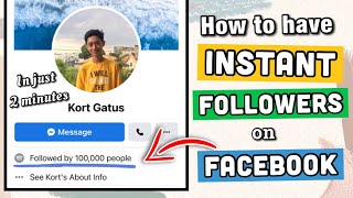 HOW TO HAVE INSTANT FOLLOWERS ON FACEBOOK | SPOTIFY FOLLOWERS ON FACEBOOK|FB FOLLOWERS IN JUST 1 MIN