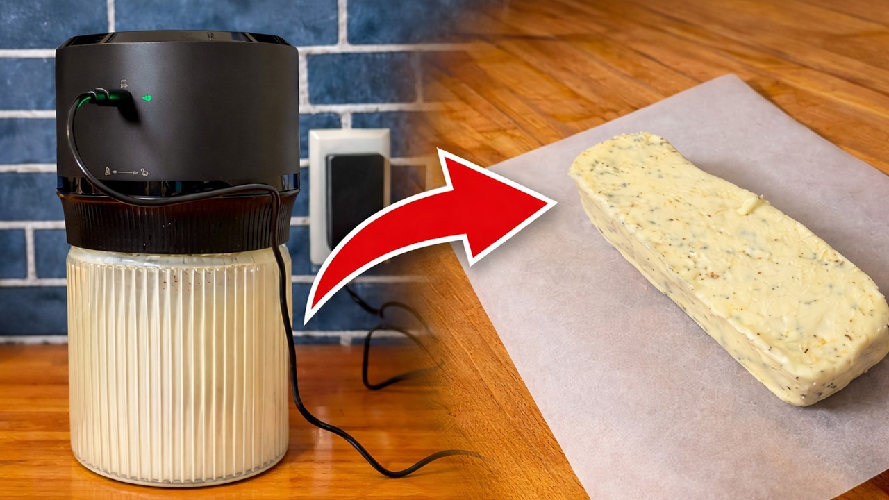 We just made butter with an electric churn!