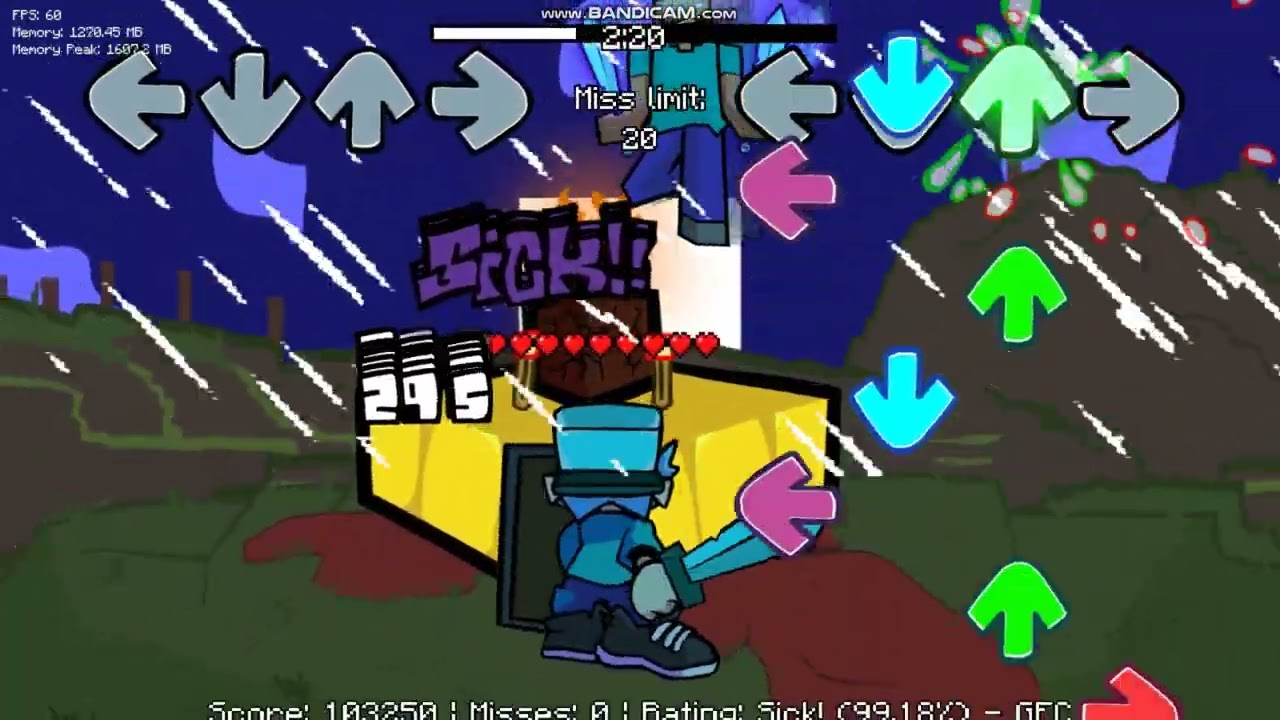 No Escape Song In Vs Herobrine Reborn FNF Mod