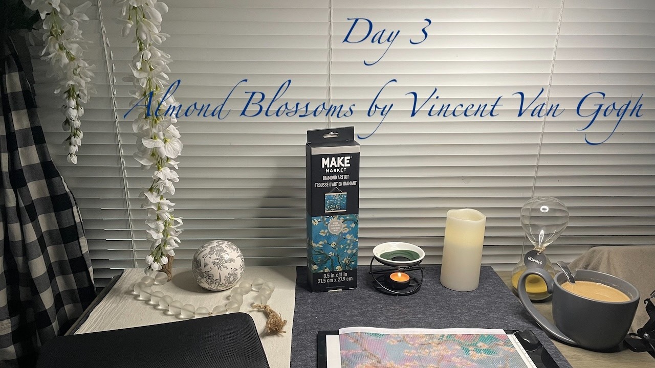 Day 3 - Almond Blossoms by Vincent Van Gogh - Diamond Painting Series - Handicraft