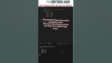 Sort Associative Arrays by Value! 🤯 | PHP Bytes #25 #php  #coding #phpbytes