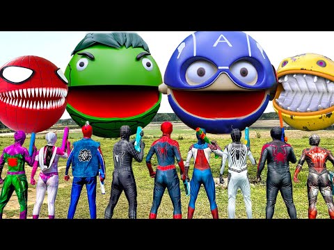 Spider Man Into The Spider Verse 2024 DEADPOOL WOLVERINE PACMAN IN REAL LIFE TRANFOMATIONS