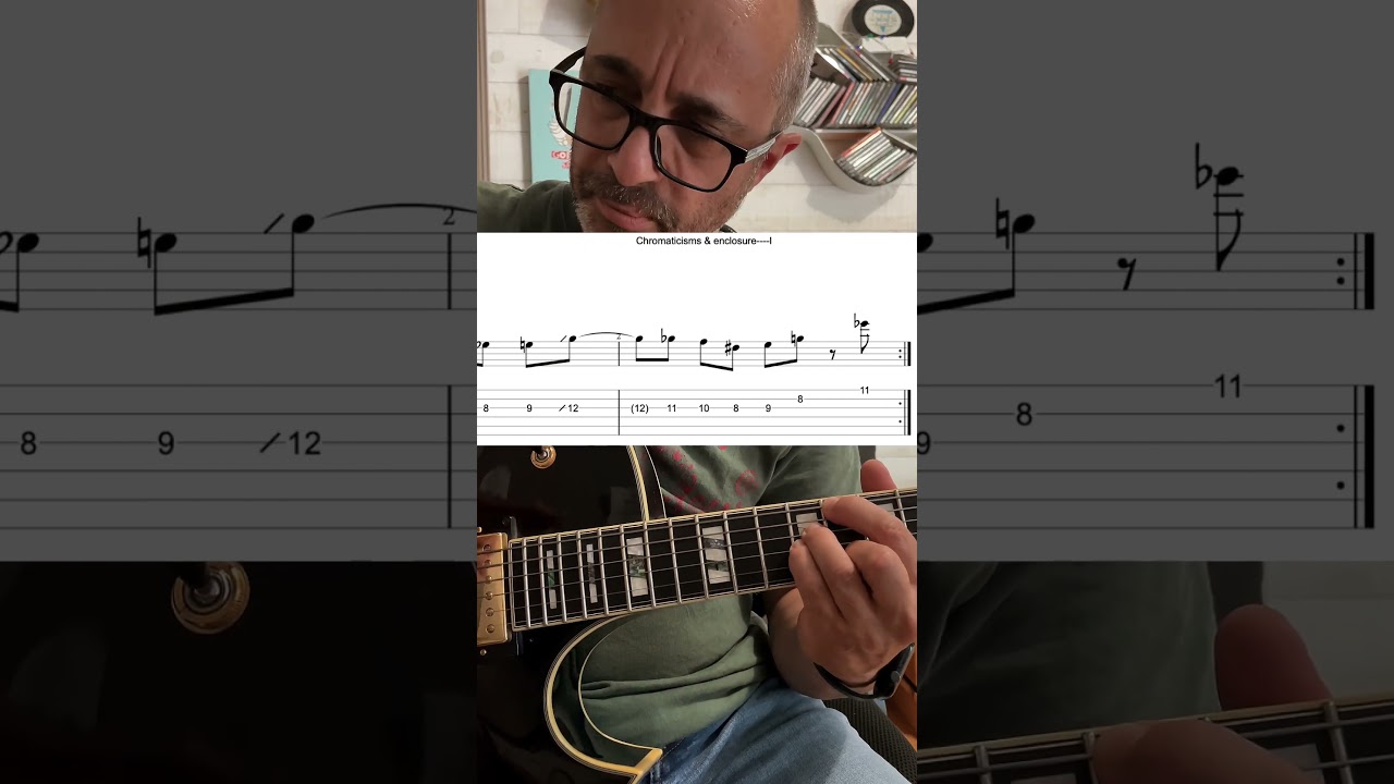 C Major 7 Jazz Guitar Lick / Chord Tone Targeting, Chromaticisms & Enclosure