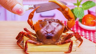 How To Cook Miniature Healthy CRAB 🦀Video Of Cooking CRAB In A Miniature Mini Kitchen 🦀Video ASMR