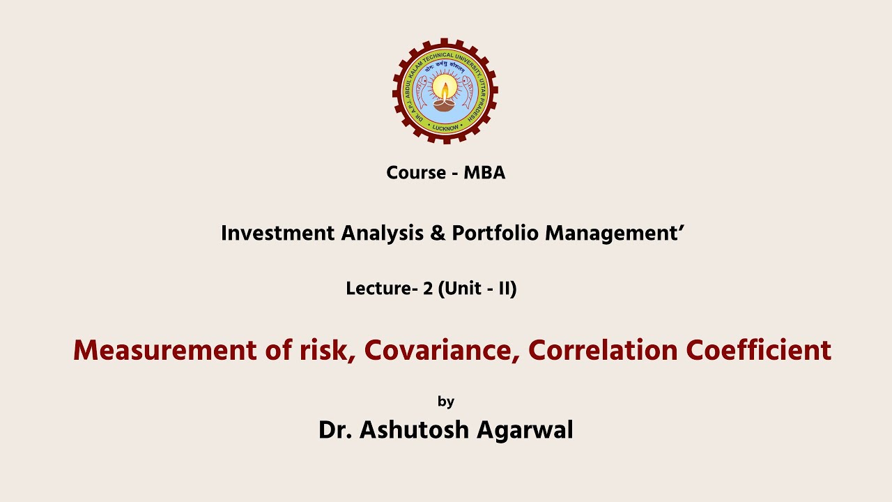 Investment Analysis & Portfolio Management | Measurement of risk