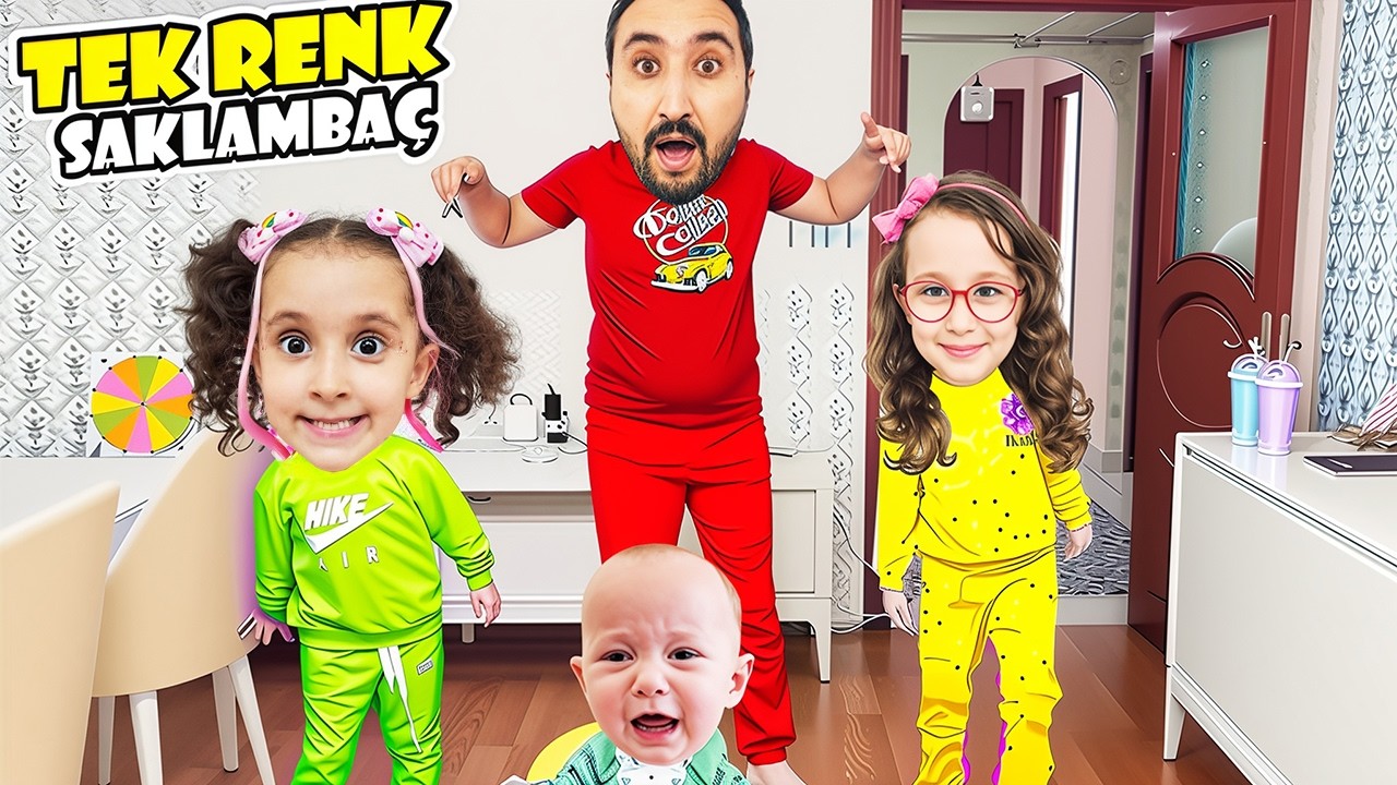 TEK RENK SAKLAMBAÇ CHALLENGE !! BAHAR BANU ALYA GÖKHAN !!