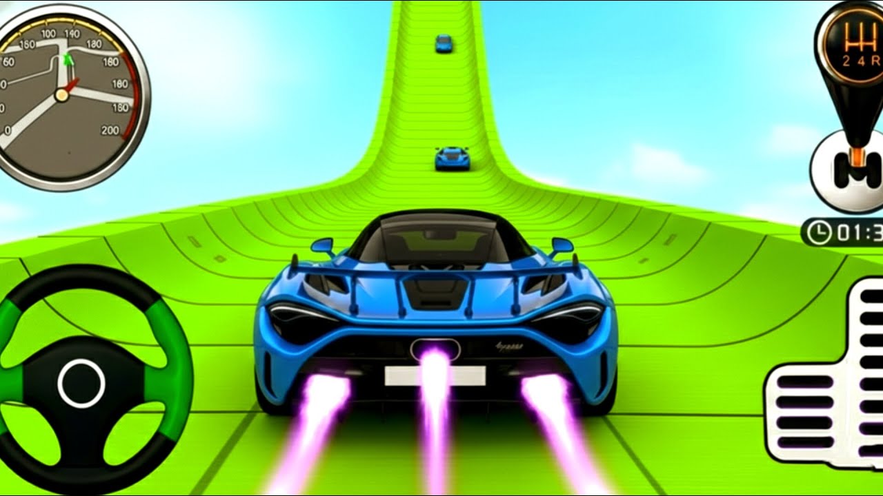 Impossible Crazy Cars Mega Ramp Car Stunts Racing Driver Master Simulator Games Android Gameplay
